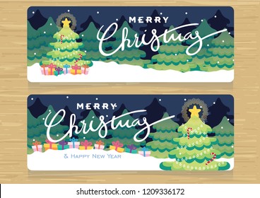 christmas celebration banner set vector