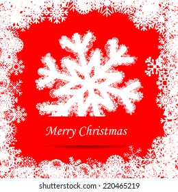 Christmas Celebration Card , Flyer, Banner, Poster or Invitation with stylish text on Snowflakes. Vector Illustration 
