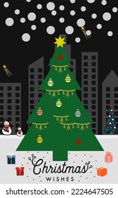 Christmas celebration  card illustration, vector