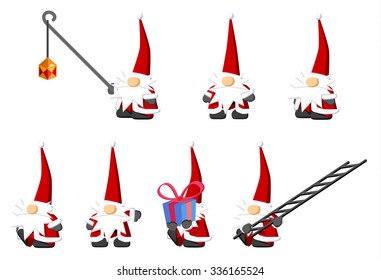 Christmas celebration cartoon character design element set, isolated vector
