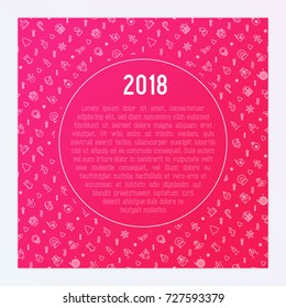Christmas celebration concept with thin line New Year and Christmas symbols for web page, banner, invitation, print media. Vector illustration.