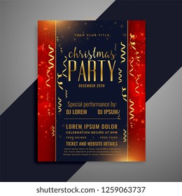 christmas celebration confetti flyer template design