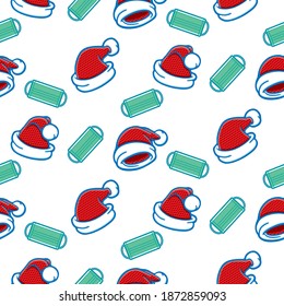 Christmas celebration during coronavirus pandemic Concept. The various of illustration, shape, line, art, pattern and retro style in vector isolated on background.