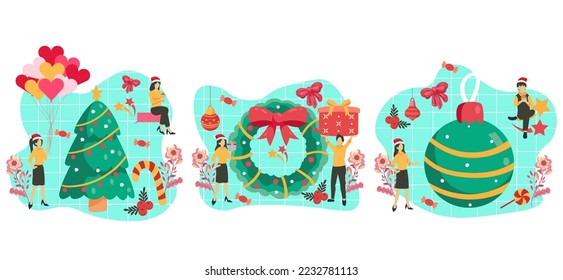 Illustration zum Design von Weihnachtsfeiern