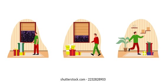 Christmas Celebration Flat Bundle Design Illustration
