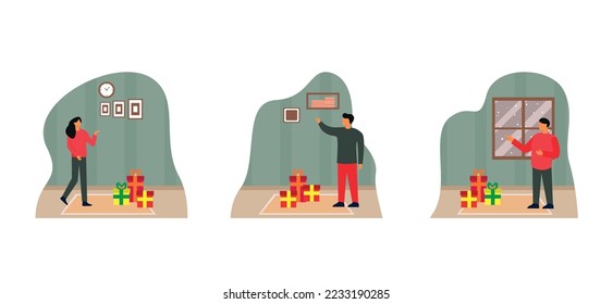 Christmas Celebration Flat Bundle Design Illustration