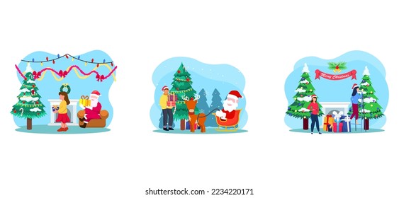 Christmas Celebration Flat Bundle Design