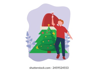 Christmas Celebration Flat Design Illustration