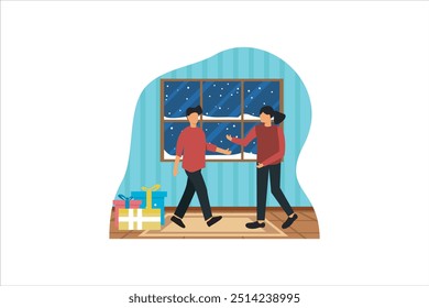 Christmas Celebration Flat Design Illustration