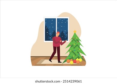 Christmas Celebration Flat Design Illustration