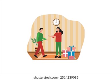 Christmas Celebration Flat Design Illustration