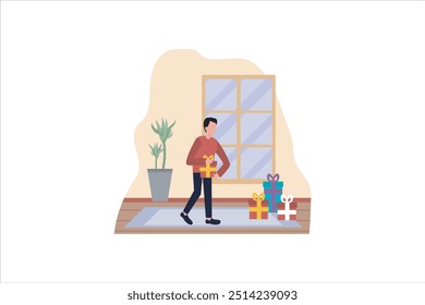 Christmas Celebration Flat Design Illustration