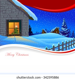 Christmas Celebration at Home : Merry Christmas Illustration