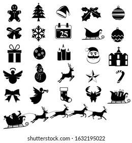 Christmas and celebration icons collection