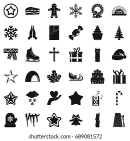 Christmas celebration icons set. Simple style of 36 christmas celebration vector icons for web isolated on white background
