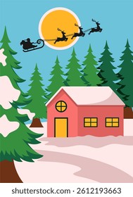 Christmas celebration outdoor view illustration