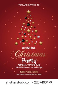 Christmas  celebration party poster flyer or social media post design