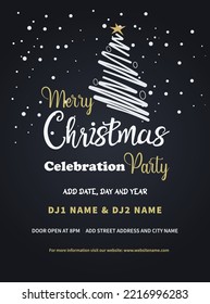 Christmas celebration party poster flyer or social media post design