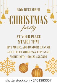 Christmas  celebration  party poster flyer or social media post design