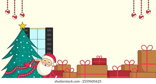 Christmas Celebration with Santa Claus indoor design.