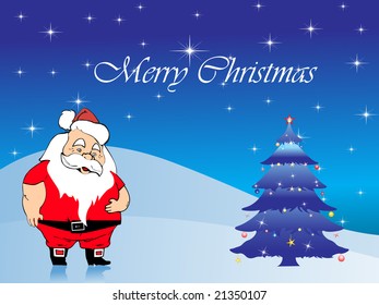 christmas celebration with santa and decorate christmas tree