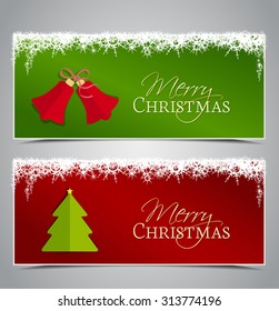 Christmas celebration vector banner or header set