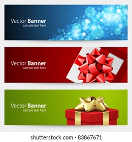 Christmas celebration vector banner or header set eps 10