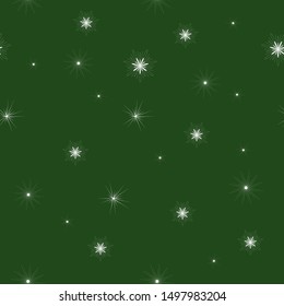 Christmas celebration vector pattern. New Year, Merry Christmas design. Bright colors, green color background.  Endless texture for your design projects, greeting cards.