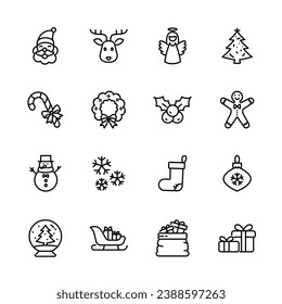 christmas celebration, xmas , winter greeting, element isolated icons, vector illustration