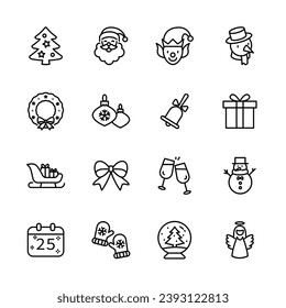 christmas celebration, xmas , winter greeting, element isolated icons, vector illustration