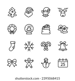 christmas celebration, xmas , winter greeting, element isolated icons, vector illustration