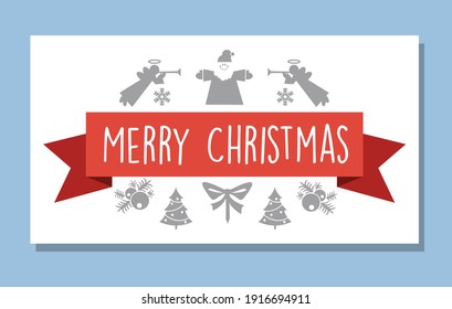 Christmas Celebratory Banner For Design, Cards, Invitations, And Presentations. Happy Holidays Vector Elements