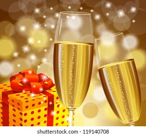 Christmas champagne stemware