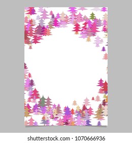 Christmas chaotic pine tree flyer template - blank seasonal vector brochure background graphic