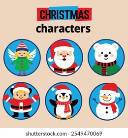 Christmas Character Cartoon Mascot Simple