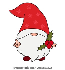 Christmas character clipart. Xmas gnome vector illustration. Cartoon clipart Christmas gnome set for kids activity t shirt print, icon, logo, label, patch or sticker. svg