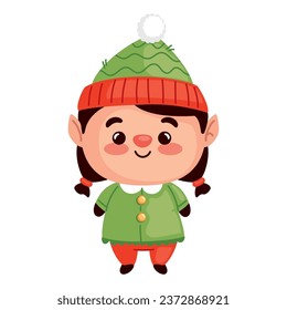 christmas character elf cute illustration isolated