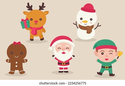 Christmas character in flat design vector illustration