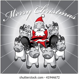 Christmas character in gray tone