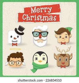 Christmas character head design. Vector illustration