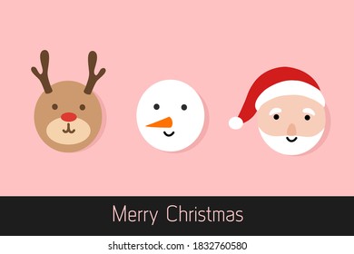 Christmas character icon isolated on pink background for banner, web header, greeting card etc.