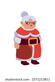 christmas character mrs claus illustration isolated