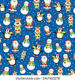 Christmas character pattern for christmas gift wrap