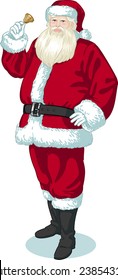 Christmas Character Santa Claus with bell illustration in cartoon style