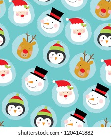 christmas character seamless pattern design