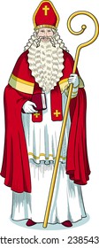 Christmas Character Sinterklaas Saint Nicolas illustration in cartoon style