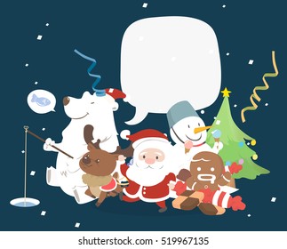 Christmas character with speech bubble