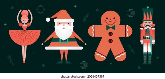 Christmas character template illustration, vector