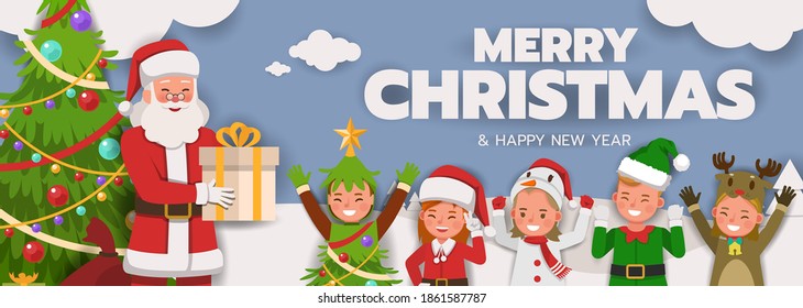 Christmas character vector design for card, banner and background.