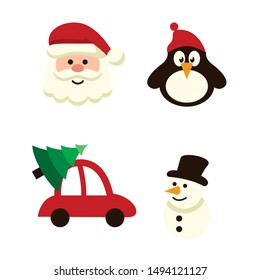 Christmas character vector template design 